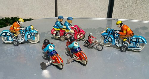 VINTAGE MOTORCYCLE RIDER BIKER 60's WIND UP TOY LENINGRADSKI ZAVOD SOVIET CCCP - Picture 8 of 24