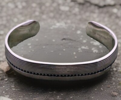 Beautiful Black Stone Swarovski Cuff Bracelet