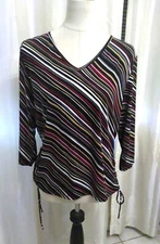 Attention brand striped xl top 3/4 sleeve drawstring sides