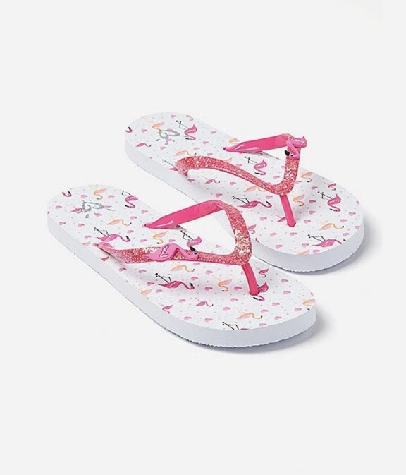 Chanclas Justice Girls FLAMINGO Charm Brillo Talla 12 Nuevas con Etiquetas Foto 2 de 3