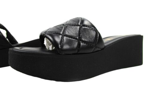Seychelles Women's High Note Wedge Sandal, Black Leather Footwear, Made in Italy - Picture 1 of 9
