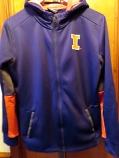 ILLINI Gen 2 Youth Size XL 18 20 Full Zip Jacket Fleece Lining Blue and Orange