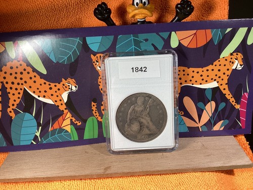 1842 SEATED LIBERTY SILVER 💰VERY WEAK LIBERTY LOW MINTAGE 184,618 - Picture 1 of 7