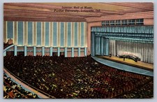 Postcard Lafayette IN Purdue University Interior, Hall of Music
