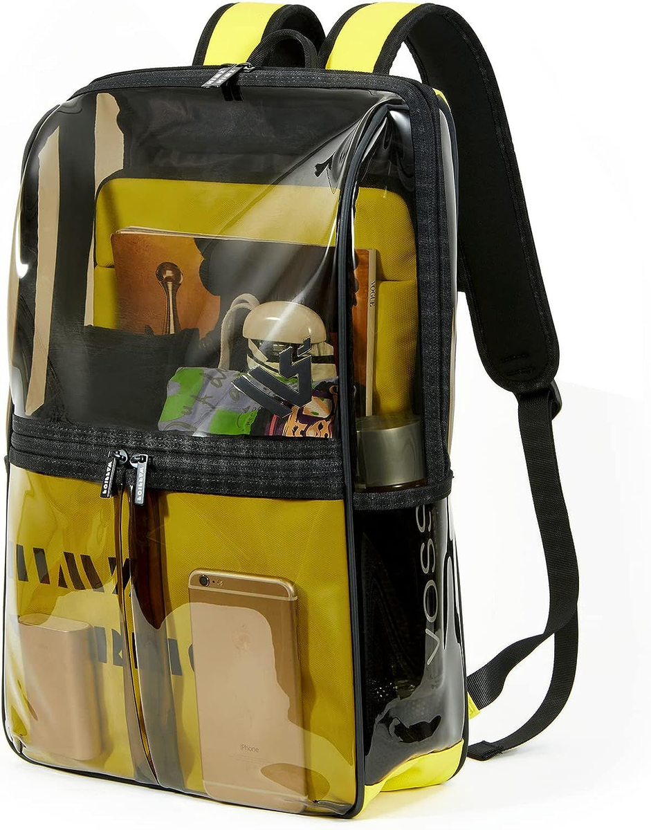 HIMZ WARRIOR Clear Backpack Heavy Duty with Laptop Sleeve, See