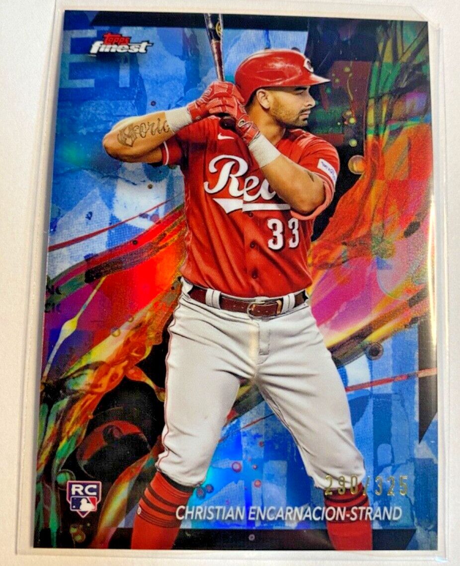 2024 Topps Finest SKY BLUE REFRACTOR/325 Christian Encarnacion-Strand Reds #4 RC