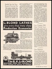 1936 The R. K. LeBlond Machine Tool Co. Cincinnati Ohio Lathes Vintage Print Ad