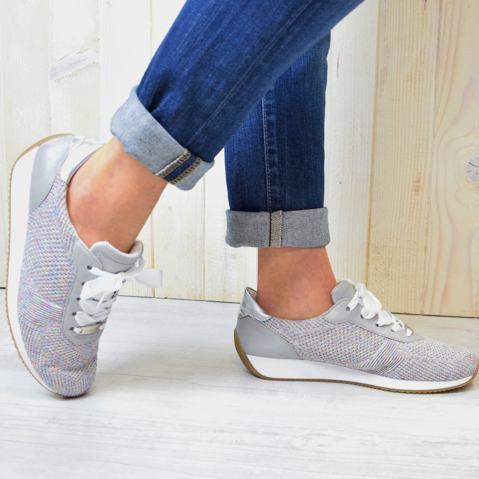 ARA FUSION 4 LISSABON WOMEN'S SNEAKERS BEIGE SILVER | eBay