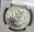 1881-S NGC Struck Thru Obverse Error MS65 Morgan Silver Dollar, $1 Coin GEM BU