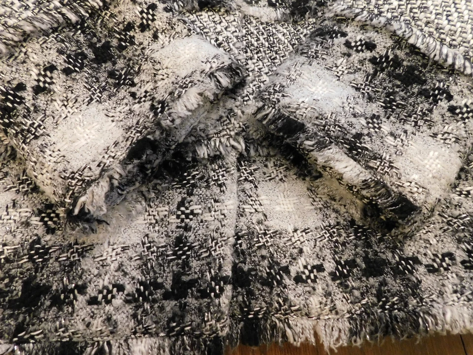 ruby road Metallic Gray black tweed Woven jacket 3/4 sleeves lined Fringe sz 10P - Image 4 of 4