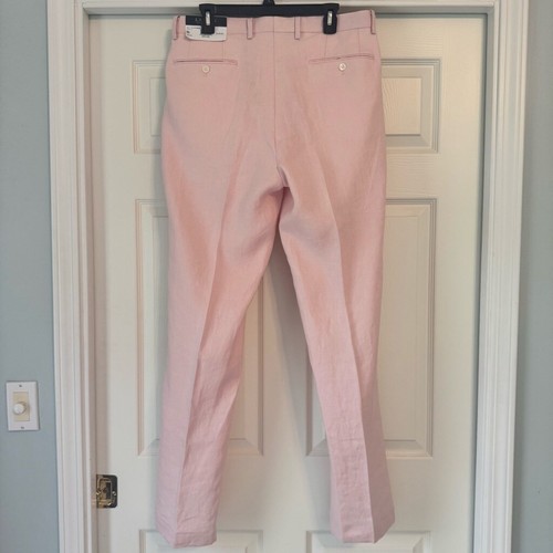 Herren Lauren Ralph Lauren Leinen Hose Größe 34 W x 34 L Rosa Classic Fit - Bild 3 von 9
