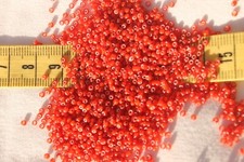 Vintage French 13/0 Glass Seed Beads Ruby Red W/H Crafts Jewelry/1/2oz