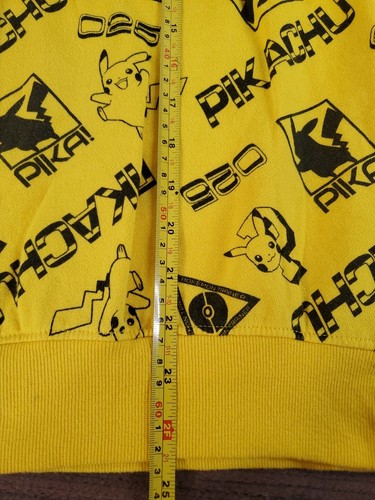 Pikachu Pokémon Sweater Boys Size XL AOP Yellow Long Sleeve Pullover - Picture 8 of 9