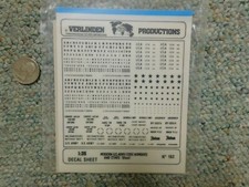 Verlinden decals 1/35 Sheet  162 Modern US Army code numbers stars black E30