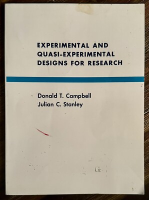 Experimental and Quasi-Experimental Designs For Research, Campbell PB