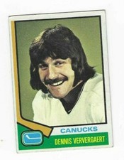 1974-75 TOPPS DENNIS VERVERGAERT #207 VANCOUVER CANUCKS