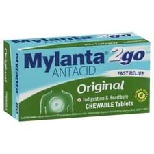 Mylanta 2Go Antacid Original Tablets Lemon Mint 100 Pack