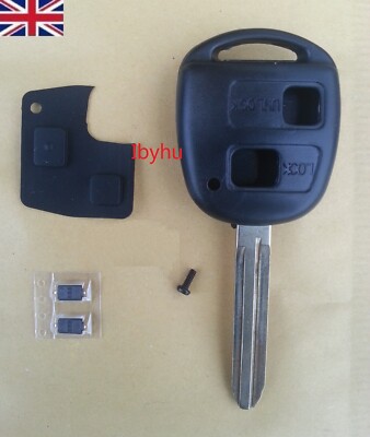 2-Button Key Fob Case Replacement For Toyota Yaris, RAV4, Prado, Corolla, Camry - Includes Blade & Repair Kit 7 thumbnail image