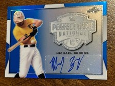 MICHAEL BROOKS 2019 Leaf Perfect Game BLUE AUTOGRAPH #17/20 UCF KANSAS