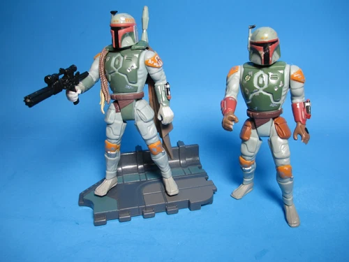 Star Wars Boba Fett 2 loose figures lot Kenner 1996  B + Bonus Cards