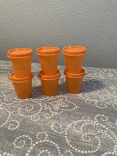 Brand New Tupperware Tupper Mini Midgets Container 2oz Set of 6 orange