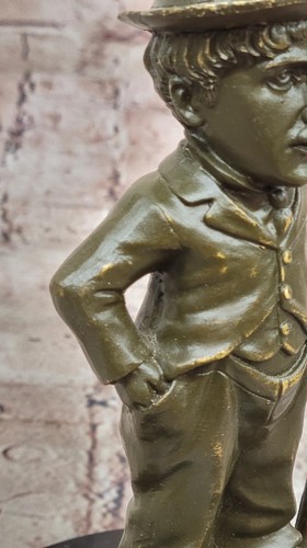 Estatua estrella de comedia de bronce - Escultura de Charlie Chaplin de Fisher, regalo de estudio - Imagen 8 de 10
