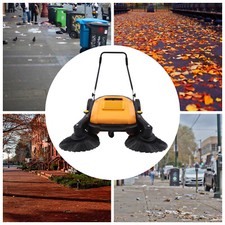 41 Inch Hand Push Sweeper Walk-Behind Street Roads Floor Dust Sweeping Cleaner