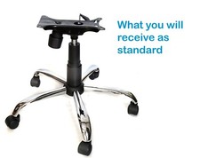 Office Chair Repair Refurbishment Kit Chrome & Black Base Gas Lift & Wheels