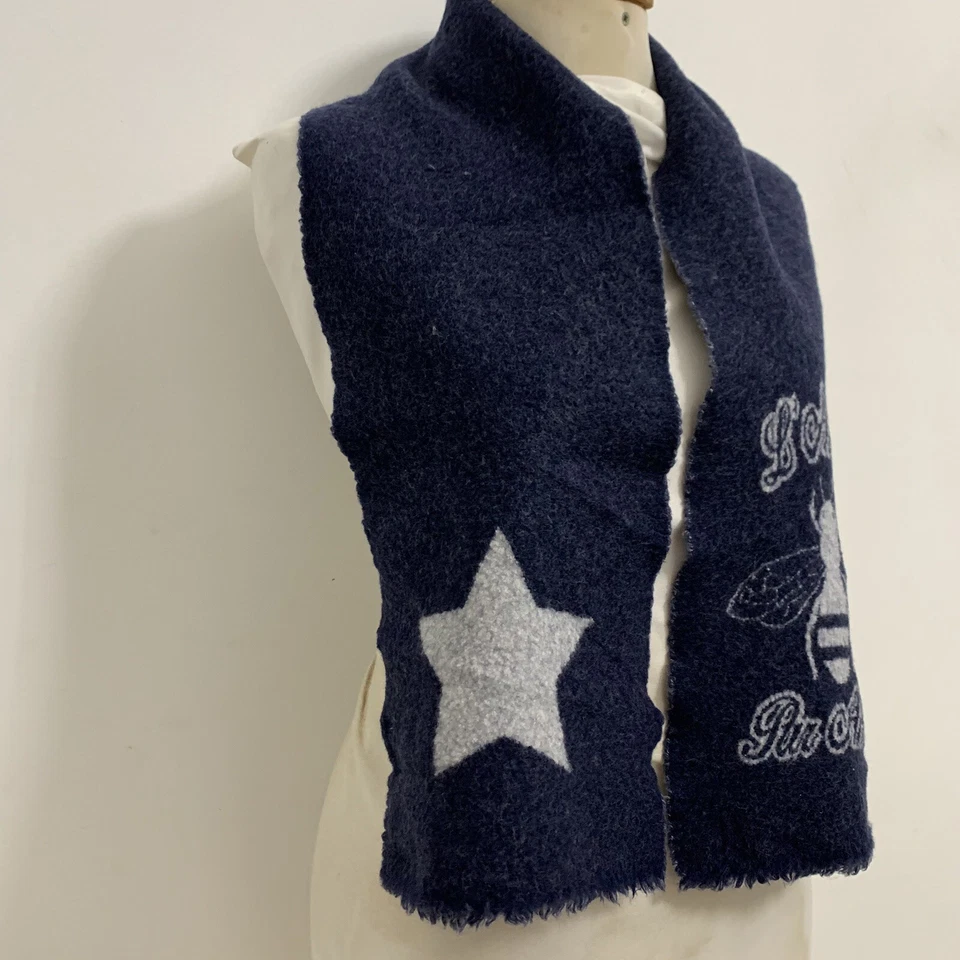 Bufanda Gucci L'Aveugle PAR AMOURWool 52x6 en logotipo de abeja y estrella hecha en Italia #A1 Foto 4 de 4