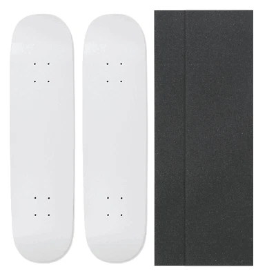 MOOSE 2 Blank Skateboard Decks - 8 in - Dip White w/Jessup Grip