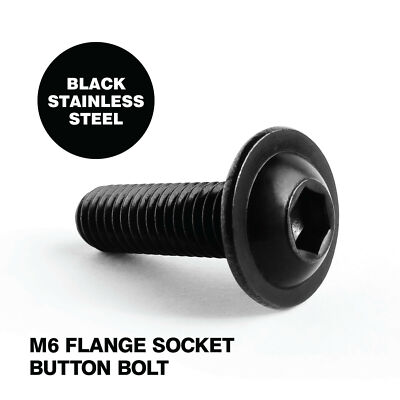 M4 M5 M6 M8 A2 BLACK STAINLESS HEX SOCKET FLANGED BUTTON HEAD ALLEN BOLT SCREWS