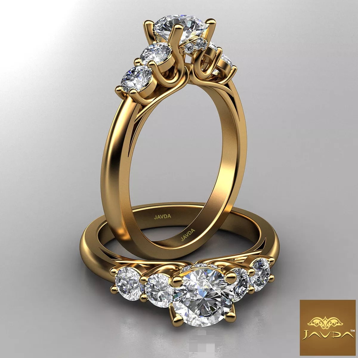 Graduated Princess-Cut Trellis Diamond Five Stone Ring | Angara