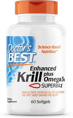 Doctor's Best Enhanced Superba Krill Plus with Omega 3s, 60 Softgels