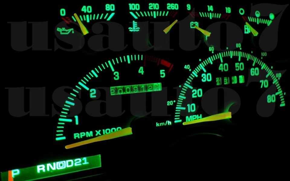 Dash Cluster Gauge GREEN LED LIGHT KIT Fits 82-94 Chevy S10 Truck Analog Cluster Foto 3 de 3