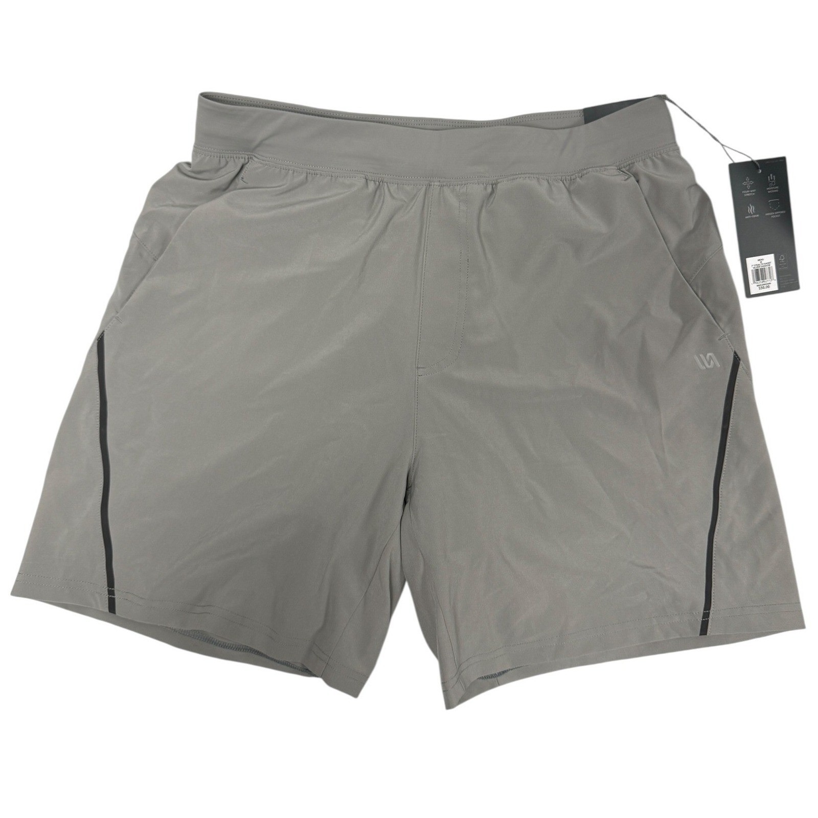 VRST Mens 7 Inch Stealth Short Silver Shadow Grey Relaxed Fit Medium MAX200436N