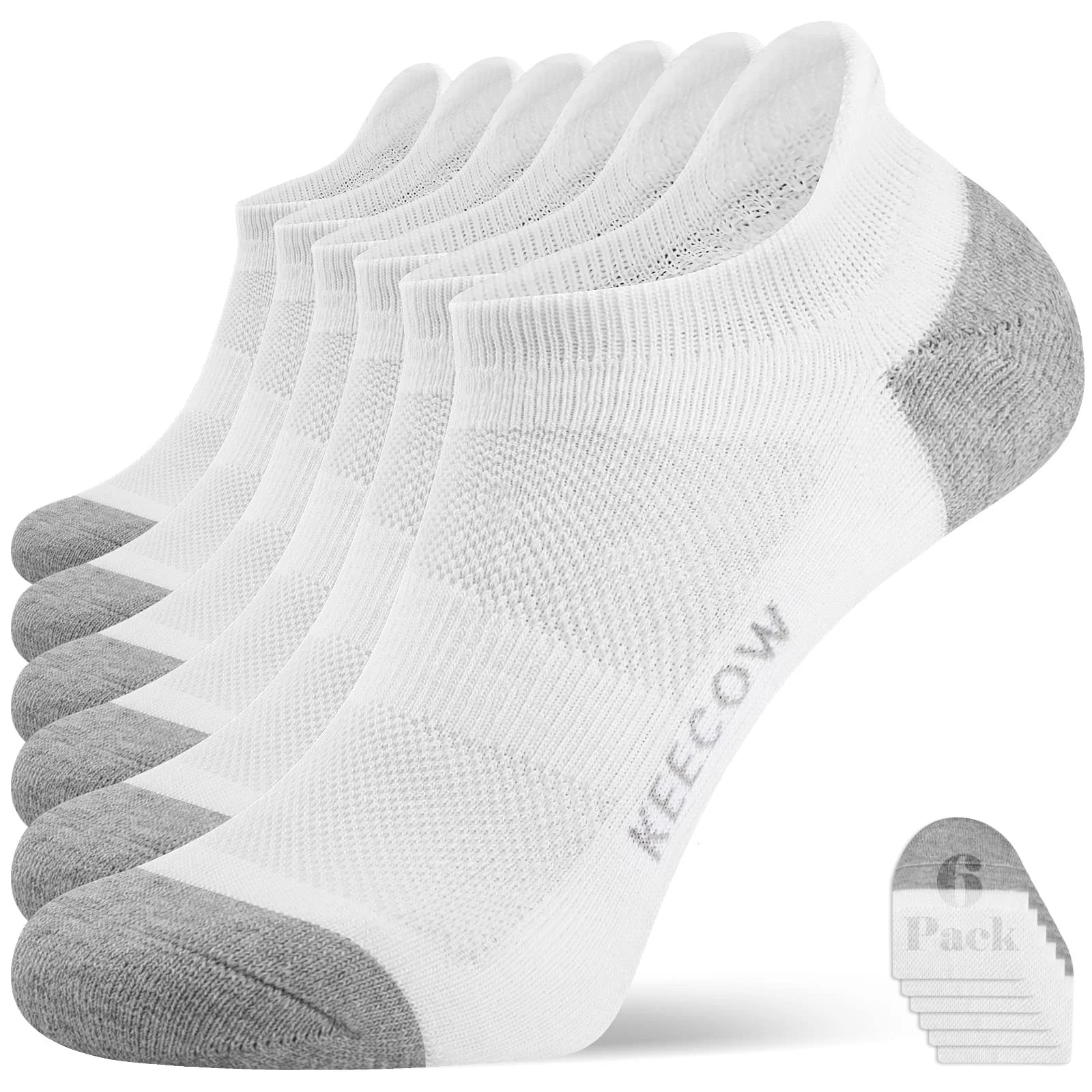 Performance Comfort No Show Ankle Cushion Socks For Men & Women, Athletic, Ta...