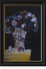 A joyful burst of color blooms from a sunny window—this 12x16 floral still life
