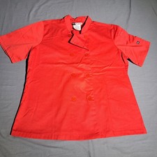 ChefUniforms On The Line Chef Coat Jacket Red Large Short Sleeve Double Breasted