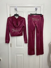 Juicy Couture Velour Bling Festival Fuchsia Tracksuit Set Sze XL NWT Super Rare