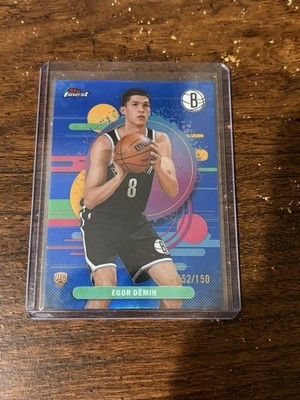 2025-26 Topps Finest - Uncommon Egor Demin #108 Blue Refractor /150 (RC)