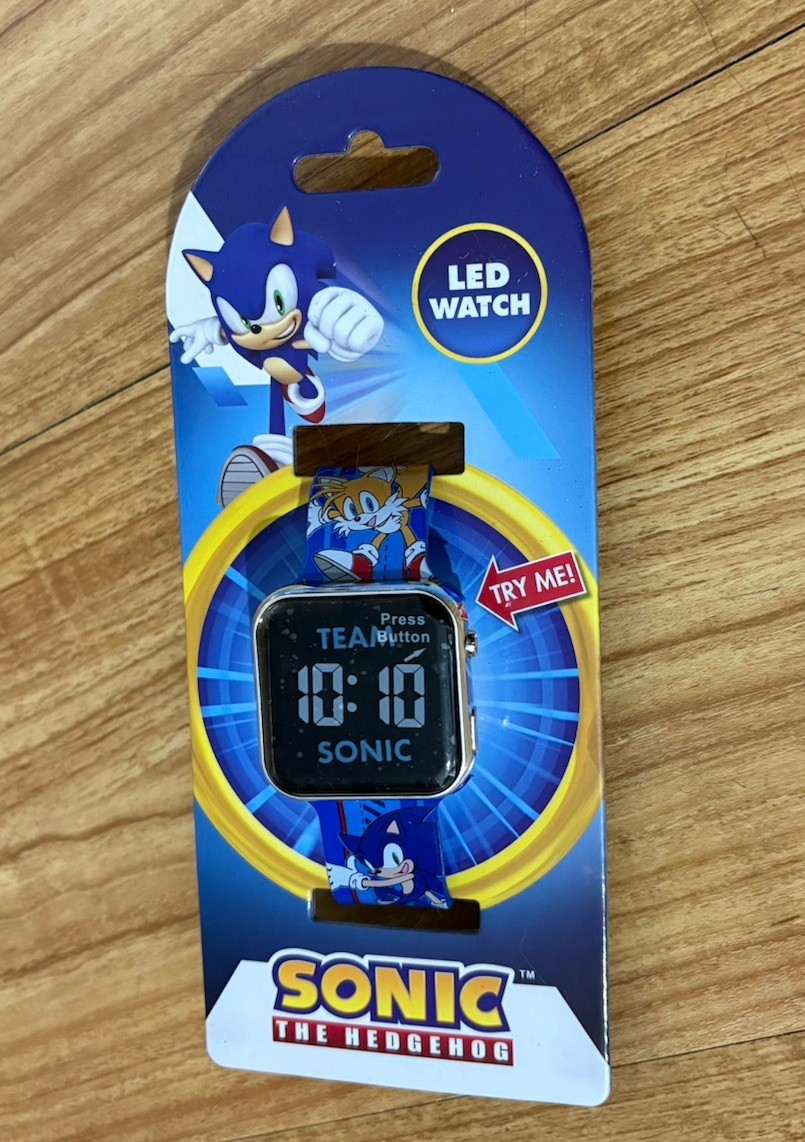 Kids LED Watch Sonic The Hedgehog Sonic & Tails Sega Brand New Blue