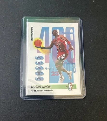 SkyBox 1990-91 Michael Jordan Stats Chicago Bulls Basketball Card #307