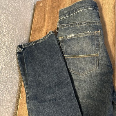 Abercrombie & Fitch Men's Jeans 28x30 Blue Distressed Five-Button Fly Straight