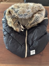 7am Infant Car Seat Cover for 0-12 Months Black with Fur Trim Used 1x EUC