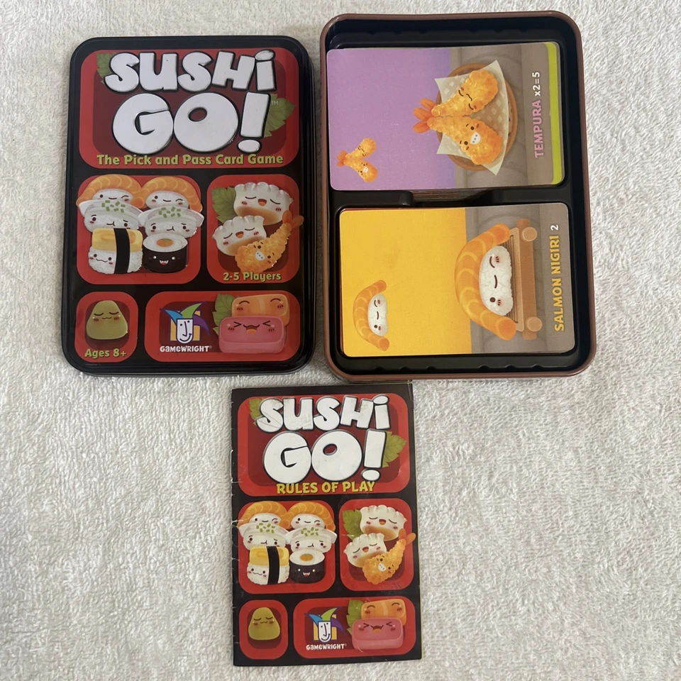 100% Complete Sushi Go! Card Game 2014 Gamewright in Metal Tin - Image 3 of 4