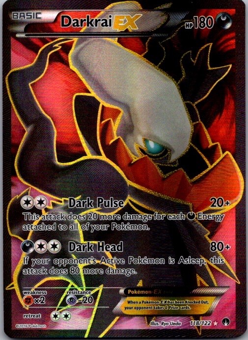 Pokémon Darkrai EX Holo Full Art Ultra Rare Card 118/122 Near Mint Condition