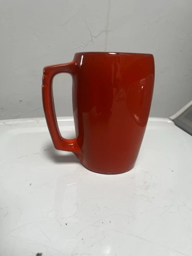 Rare frankoma pottery vintage Red Orange Coffee Mug