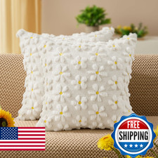 DFXSZ Spring Summer Pillow Covers 20x20 inch Set of 2 Farmhouse Decor Yellow Flo