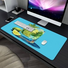 40 90cm XXL Non-Slip Rubber Base Mouse Pad - Vibrant Iced Drink with Lime  Mint
