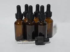 12 Pack 2 Oz Amber Glass Eye Dropper Bottles  for Essential Oils
